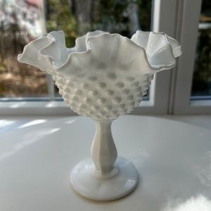 Fenton Milk Glass Hobnail Vase